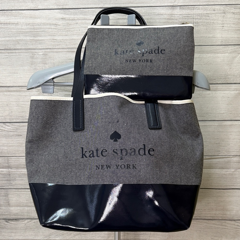 Kate Spade Ash Street Logo Canvas Tote Blazer Blue, matching small zip tote